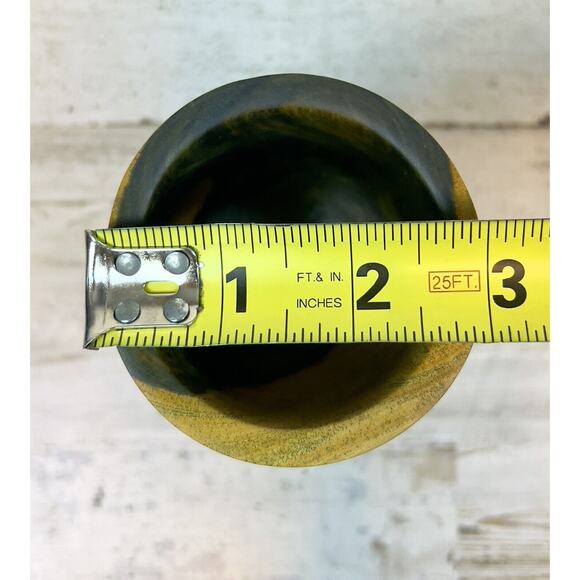 Two Toned Wood Mortar and Pestle Smashing and Grinding Kitchen Tool - Picture 7 of 8